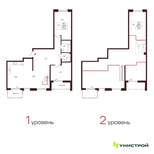 Планировка 3-комн. квартира, 126.72 м² ЖК «Лисино»
