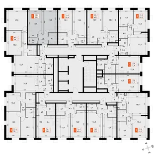 Квартира 1-комн. квартира, 39.7 м² ЖК «Флагман» Фото 2