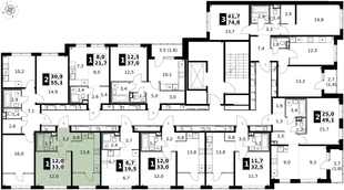Квартира 1-комн. квартира, 33 м² ЖК «1-й Химкинский» Фото 2