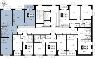 Квартира 3-комн. квартира, 80.8 м² ЖК «1-й Ясеневский» Фото 2 Квартира 3-комн. квартира, 80.8 м² ЖК «1-й Ясеневский» Фото 2