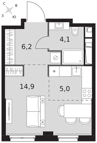 Квартира Студия, 30.2 м² ЖК «Sydney City» Фото 1 Квартира Студия, 30.2 м² ЖК «Sydney City» Фото 1