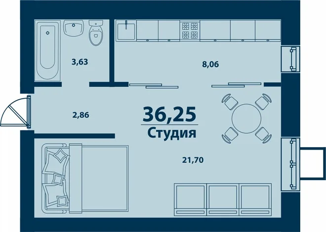 Планировка 1-комн. квартира, 36.25 м² ЖК «Город природы» Планировка 1-комн. квартира, 36.25 м² ЖК «Город природы»