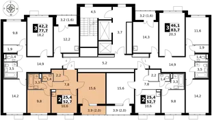 Квартира 2-комн. квартира, 52.7 м² ЖК «1-й Саларьевский» Фото 2 Квартира 2-комн. квартира, 52.7 м² ЖК «1-й Саларьевский» Фото 2