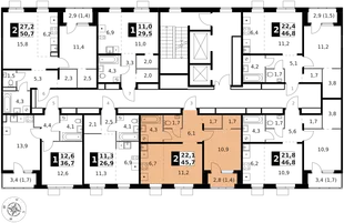 Квартира 2-комн. квартира, 45.7 м² ЖК «1-й Ясеневский» Фото 2 Квартира 2-комн. квартира, 45.7 м² ЖК «1-й Ясеневский» Фото 2