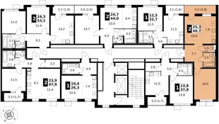 Квартира 2-комн. квартира, 48.7 м² ЖК «1-й Южный» Фото 2 Квартира 2-комн. квартира, 48.7 м² ЖК «1-й Южный» Фото 2