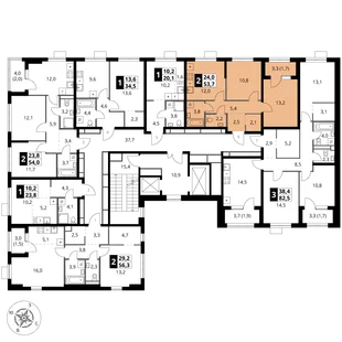 Квартира 2-комн. квартира, 53.7 м² ЖК «1-й Ясеневский» Фото 1