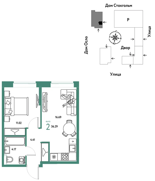Планировка 2-комн. квартира, 36.29 м² ЖК «Европейский берег 2.0» Планировка 2-комн. квартира, 36.29 м² ЖК «Европейский берег 2.0»
