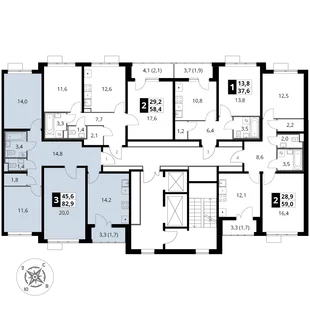 Квартира 3-комн. квартира, 83 м² ЖК «Южная Битца» Фото 1 Квартира 3-комн. квартира, 83 м² ЖК «Южная Битца» Фото 1