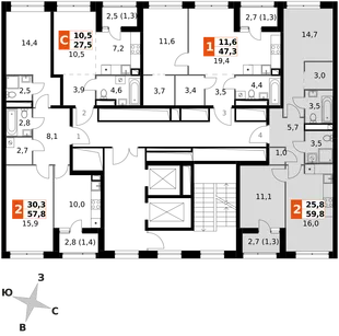 Квартира 2-комн. квартира, 59.8 м² ЖК «Sky Garden» Фото 2
