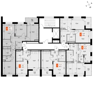 Квартира 3-комн. квартира, 74.3 м² ЖК «ФоРест» Фото 2 Квартира 3-комн. квартира, 74.3 м² ЖК «ФоРест» Фото 2