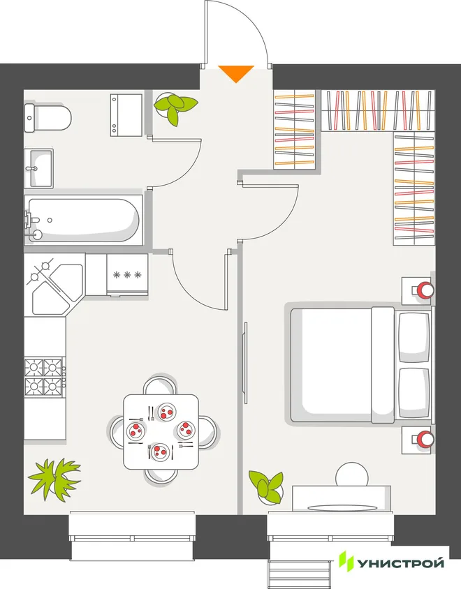 Планировка 1-комн. квартира, 34.66 м² ЖК «Атмосфера» Планировка 1-комн. квартира, 34.66 м² ЖК «Атмосфера»