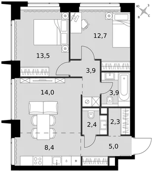 Квартира 3-комн. квартира, 66.1 м² ЖК «Amber Сity» Фото 1 Квартира 3-комн. квартира, 66.1 м² ЖК «Amber Сity» Фото 1