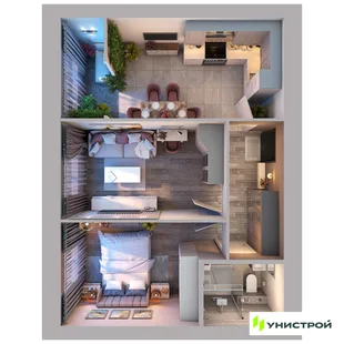 Планировка 2-комн. квартира, 51.27 м² ЖК «Весна-2»
