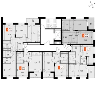 Квартира 2-комн. квартира, 46.4 м² ЖК «ФоРест» Фото 2 Квартира 2-комн. квартира, 46.4 м² ЖК «ФоРест» Фото 2