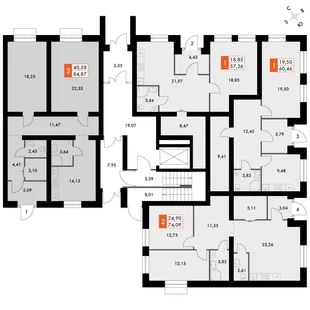 Квартира 2-комн. квартира, 84.8 м² ЖК «ФоРест» Фото 2