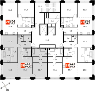 Квартира 3-комн. квартира, 97.4 м² ЖК «Sydney Prime» Фото 2 Квартира 3-комн. квартира, 97.4 м² ЖК «Sydney Prime» Фото 2
