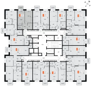 Квартира 1-комн. квартира, 37.9 м² ЖК «Флагман» Фото 2
