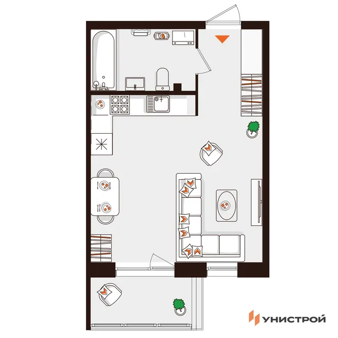 Планировка 1-комн. квартира, 31.84 м² ЖК «Лисино» Планировка 1-комн. квартира, 31.84 м² ЖК «Лисино»