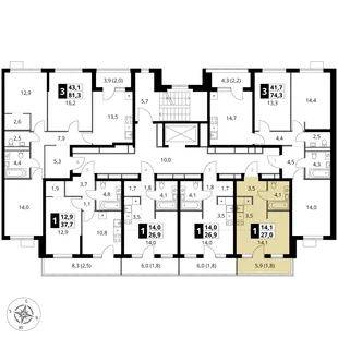 Квартира Студия, 27 м² ЖК «1-й Ясеневский» Фото 1 Квартира Студия, 27 м² ЖК «1-й Ясеневский» Фото 1