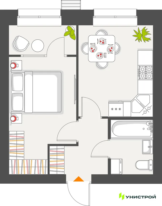 Планировка 1-комн. квартира, 34.43 м² ЖК «Атмосфера» Планировка 1-комн. квартира, 34.43 м² ЖК «Атмосфера»