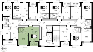 Квартира 1-комн. квартира, 37.7 м² ЖК «1-й Саларьевский» Фото 2 Квартира 1-комн. квартира, 37.7 м² ЖК «1-й Саларьевский» Фото 2