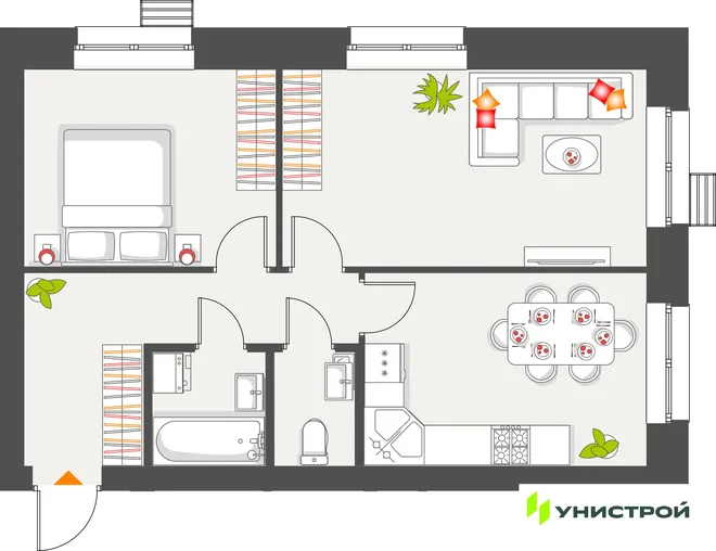 Планировка 2-комн. квартира, 54.26 м² ЖК «Атмосфера» Планировка 2-комн. квартира, 54.26 м² ЖК «Атмосфера»