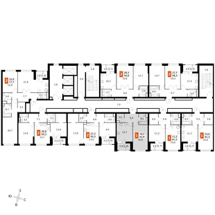 Квартира 1-комн. квартира, 40.6 м² ЖК «Sky Garden» Фото 2 Квартира 1-комн. квартира, 40.6 м² ЖК «Sky Garden» Фото 2