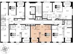 Квартира 2-комн. квартира, 45.2 м² ЖК «1-й Химкинский» Фото 2 Квартира 2-комн. квартира, 45.2 м² ЖК «1-й Химкинский» Фото 2