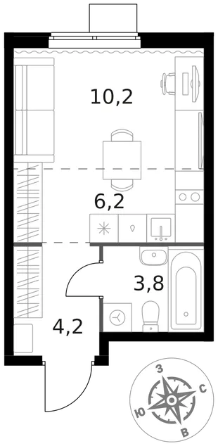 Квартира Студия, 24.4 м² ЖК «1-й Химкинский» Фото 1