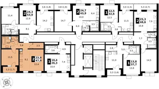 Квартира 2-комн. квартира, 47.9 м² ЖК «1-й Южный» Фото 2 Квартира 2-комн. квартира, 47.9 м² ЖК «1-й Южный» Фото 2