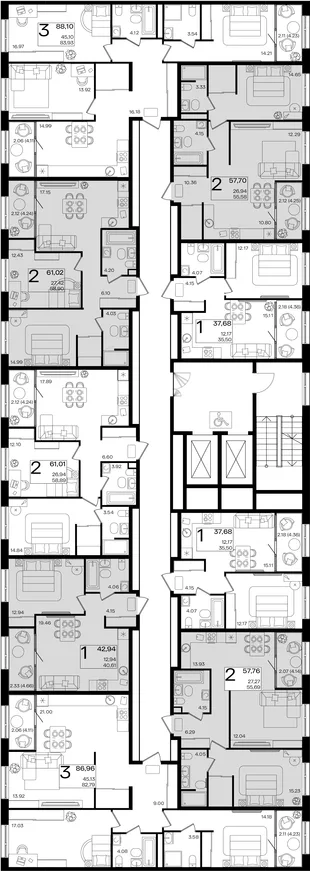 Квартира 2-комн. квартира, 61.02 м² ЖК «Патрики» Фото 1 Квартира 2-комн. квартира, 61.02 м² ЖК «Патрики» Фото 1