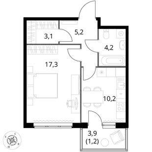 Квартира 1-комн. квартира, 41.2 м² ЖК «1-й Измайловский» Фото 1 Квартира 1-комн. квартира, 41.2 м² ЖК «1-й Измайловский» Фото 1