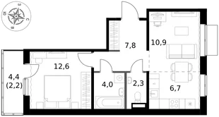 Квартира 2-комн. квартира, 46.5 м² ЖК «1-й Ясеневский» Фото 1 Квартира 2-комн. квартира, 46.5 м² ЖК «1-й Ясеневский» Фото 1