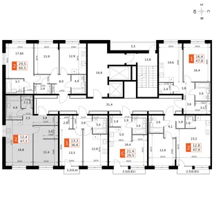 Квартира 2-комн. квартира, 47.5 м² ЖК «Фриссон» Фото 2 Квартира 2-комн. квартира, 47.5 м² ЖК «Фриссон» Фото 2