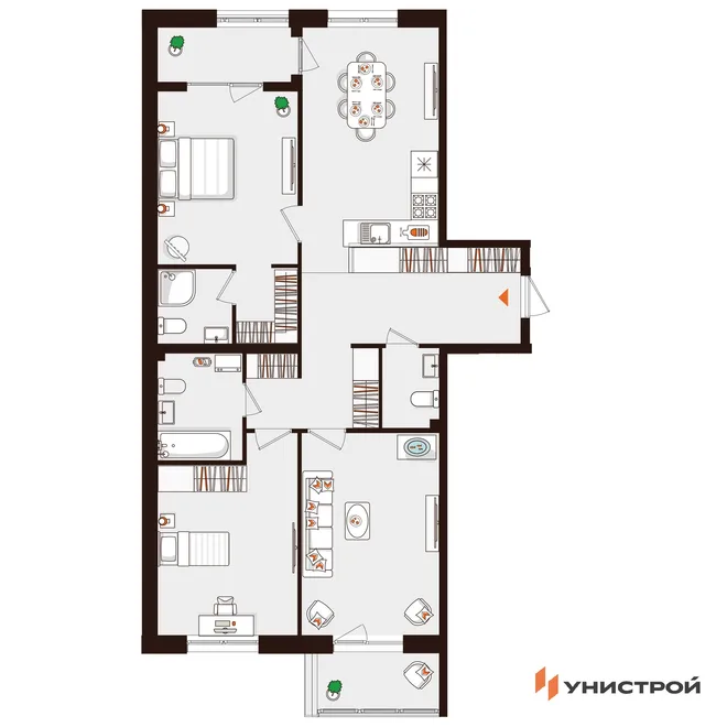 Планировка 3-комн. квартира, 91.03 м² ЖК «Лисино» Планировка 3-комн. квартира, 91.03 м² ЖК «Лисино»