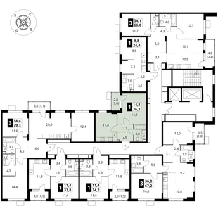 Квартира 1-комн. квартира, 36.3 м² ЖК «1-й Шереметьевский» Фото 1 Квартира 1-комн. квартира, 36.3 м² ЖК «1-й Шереметьевский» Фото 1