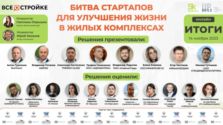 Застройщики на эфире портала Всеостройке.рф выбрали лучшие стартапы для улучшения жизни в новостройках