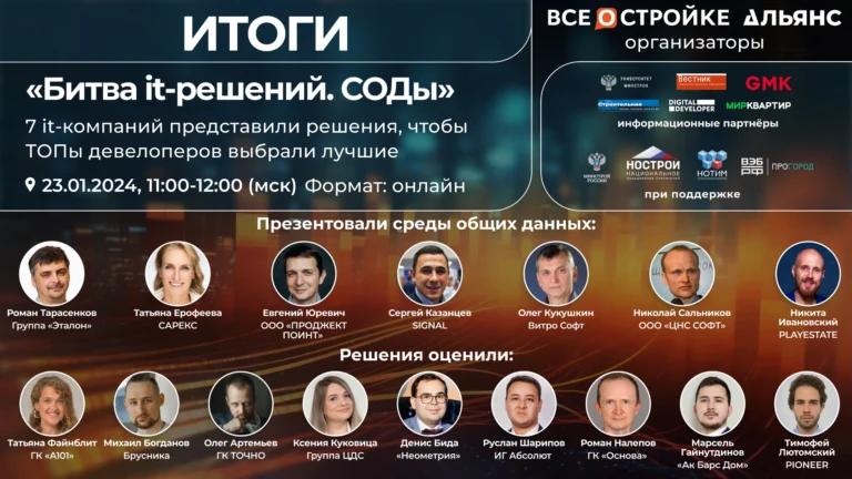 Среда общих данных (модуль платформы CONTRUST)  Группы «Эталон» получила приз зрительских симпатий на битве it-решений портала Всеостройке.рф