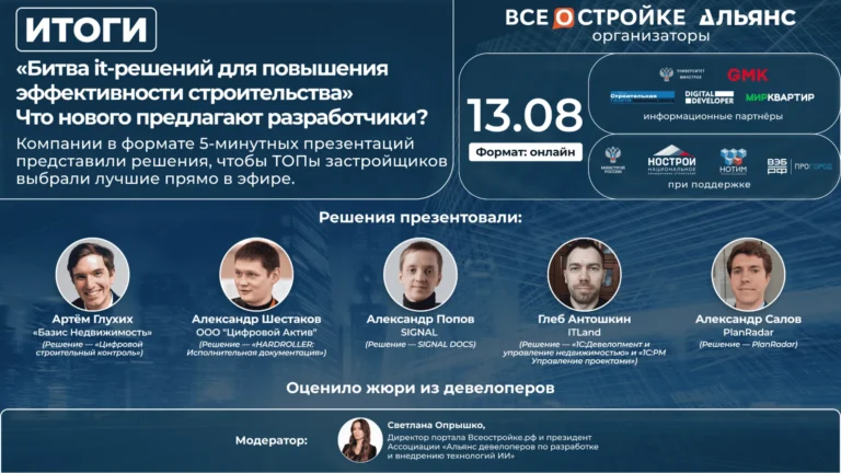 «Цифровой строительный контроль» от «Базис Недвижимость» признан лучшим решением для повышения эффективности стройки