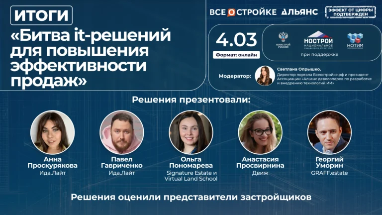 В прямом эфире Всеостройке.рф представили решения для повышения эффективности продаж застройщиков