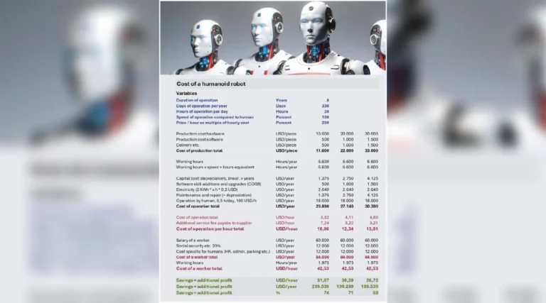 К 2035 году час работы робота-гуманоида может стоить менее $1